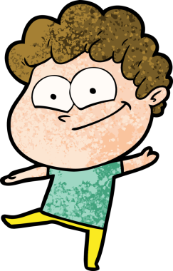 Bir insan tarafından çizilmiş mutlu bir adam.