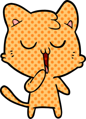 Bir insan tarafından çizilmiş çizgi film kedisi.