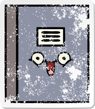 Bir insan tarafından çizilmiş şirin bir çizgi roman çıkartması.