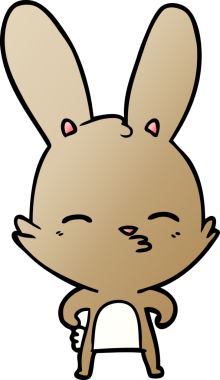 Bir insan tarafından çizilmiş meraklı tavşan çizgi filmi.