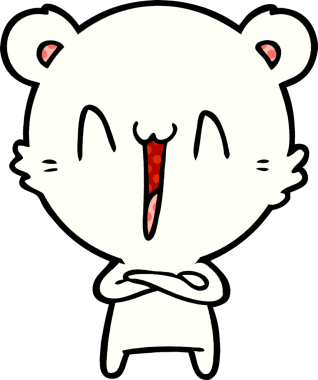 Bir insan tarafından çizilmiş mutlu kutup ayısı karikatürü