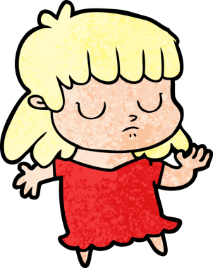 Bir insan tarafından çizilmiş ilgisiz bir kadın çizgi filmi.