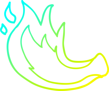 Bir insanın çizdiği gaz alevinin soğuk gradyan çizgisi.