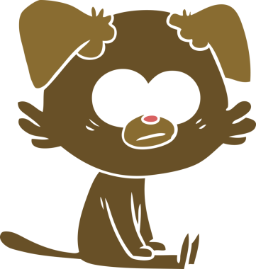 Bir insan tarafından çizilmiş gergin köpek rengi çizgi filmi.