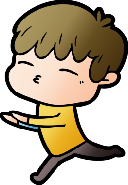 Bir insan tarafından çizilmiş meraklı bir çocuk.