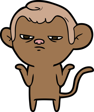 Bir insan tarafından çizilmiş çizgi maymun.