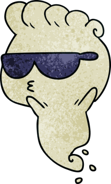 Bir insan tarafından çizilmiş kawai korkunç hayaletinin serbest çizimi.