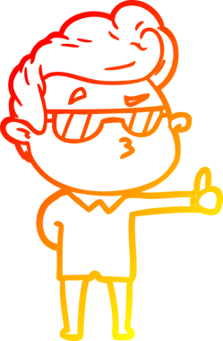 Bir insan tarafından çizilen karikatür karikatürünün sıcak çizgi çizimi.