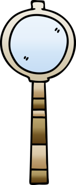 bir insan tarafından çizilen gölgelenmiş gölgeli çizgi film büyüteç