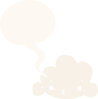 bir insan tarafından çizilmiş retro tarzı konuşma baloncuklu çizgi film bulutu