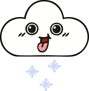 Bir insan tarafından çizilmiş güzel bir kar bulutu karikatürü