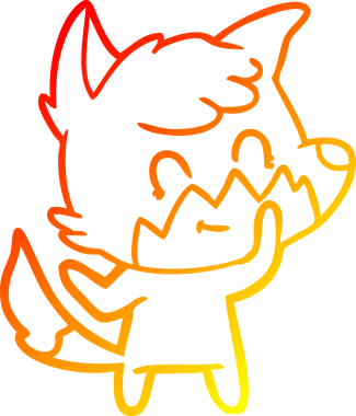 Bir insan tarafından çizilmiş, karikatür, arkadaş canlısı tilki çizimi.