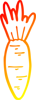 Bir insan tarafından çizilmiş bir havucun sıcak çizgi çizimi