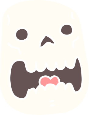 Bir insan tarafından çizilmiş cadılar bayramı kafatası karalaması.