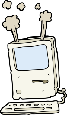 bir insan tarafından çizilmiş eski bir bilgisayar