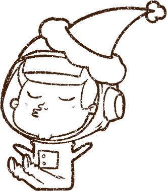 Bir insan tarafından çizilen şenlikli Uzay Adamı Kömürü