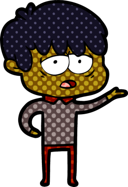 Bir insan tarafından çizilmiş bitkin çocuk çizgi filmi.