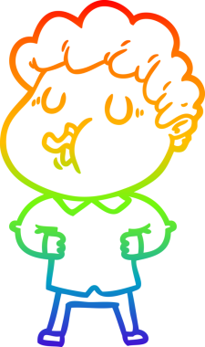 Gökkuşağı gradyan çizimi bir insan tarafından çizilmiş bir çizgi film karakteri.