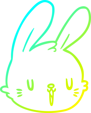 Bir insan tarafından çizilmiş karikatür tavşan yüzü çizimi.