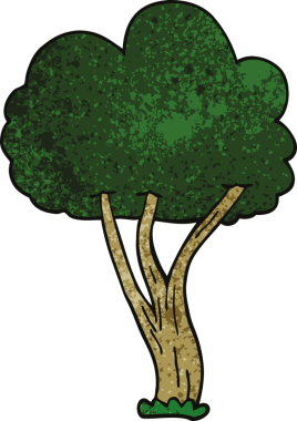 Bir insan tarafından çizilmiş karalama ağacı.