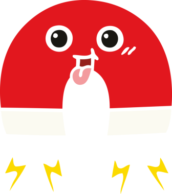 Bir insan tarafından çizilen mıknatısın düz renk retro karikatürü