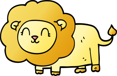 Bir insan tarafından çizilmiş karalama aslanı.