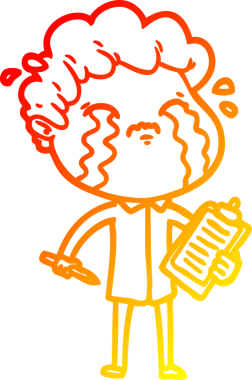 Bir insan tarafından çizilmiş ağlayan bir çizgi film karakteri çizimi.