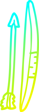 Bir insan tarafından çizilmiş ok ve yay çizimi.