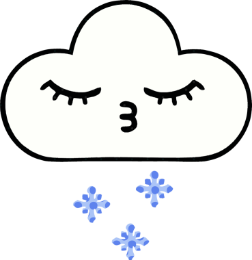 Bir insan tarafından çizilmiş bir kar bulutu çizgi filmi.