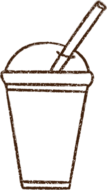 Bir insan tarafından çizilmiş buzlu kahve kömürü.