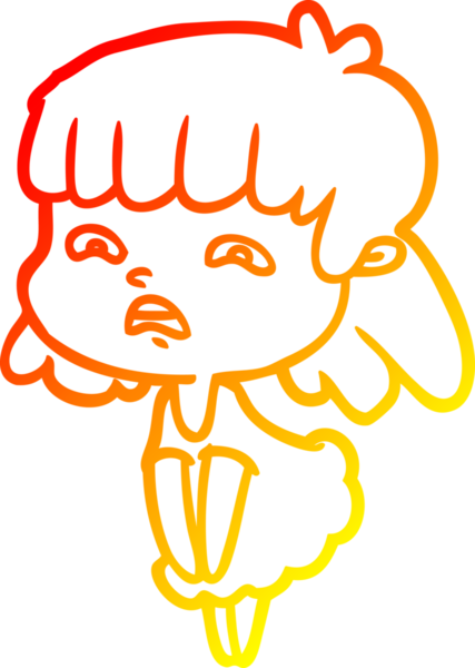 İnsan tarafından çizilmiş endişeli bir karikatür çizimi.