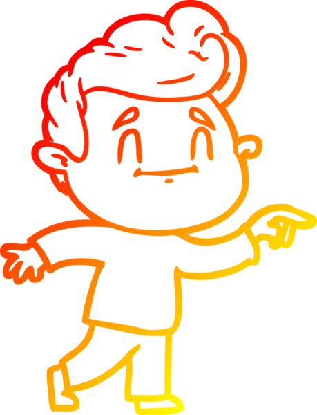 Bir insan tarafından çizilmiş mutlu bir çizgi film karakteri çizimi.