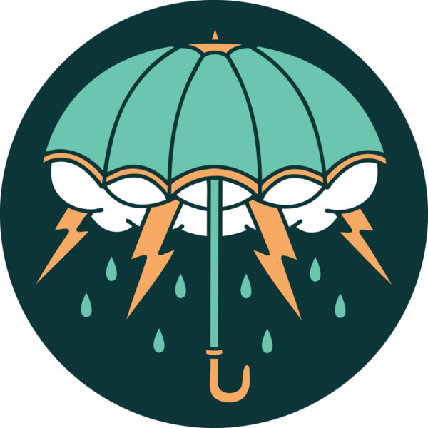 Bir insan tarafından çizilmiş bir şemsiyenin ikonik dövme şekli