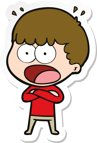 Bir insan tarafından çizilmiş bir karikatür çıkartması.