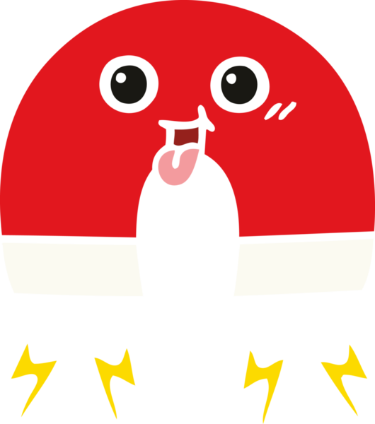 Bir insan tarafından çizilen mıknatısın düz renk retro karikatürü