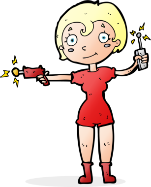 Bir insan tarafından çizilmiş gelecekteki uzay kızı.