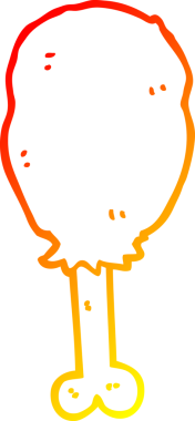 Bir insan tarafından çizilmiş tavuk bacağının çizgi çizimi.