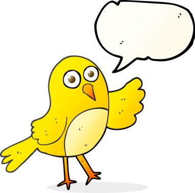 Bir insan tarafından çizilmiş serbest konuşma balonu karikatür kuşu