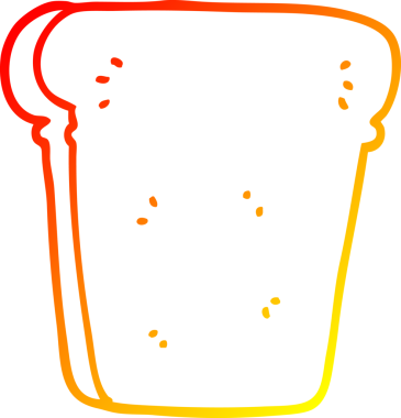 Bir insan tarafından çizilmiş bir ekmek diliminin sıcak gradyan çizimi