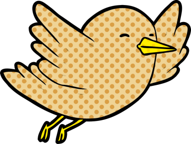 Bir insan tarafından çizilmiş uçan kuş.