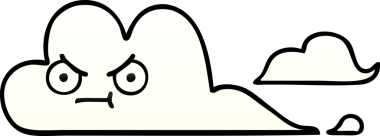 Bir insan tarafından çizilmiş beyaz bulutun gölgelenmiş çizimi