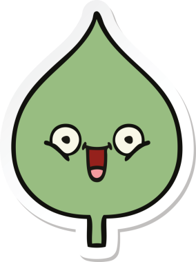 Bir insan tarafından çizilmiş sevimli bir çizgi film yaprağının çıkartması.