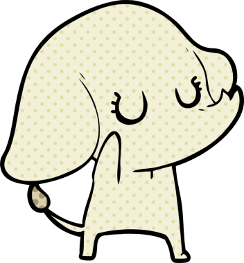 Bir insan tarafından çizilmiş şirin bir fil.