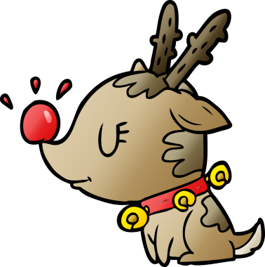 Bir insan tarafından çizilmiş karikatür Noel geyiği.