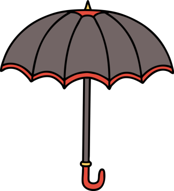 Bir insan tarafından çizilmiş geleneksel bir şemsiye dövmesi