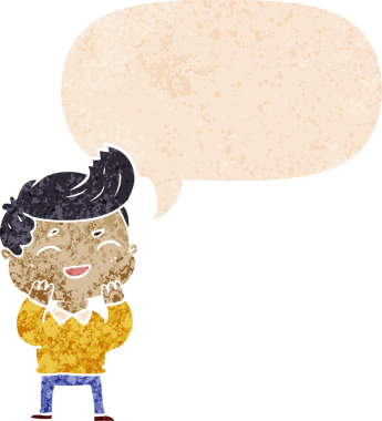 Çizgi filmci homurdanarak gülerken bir insan tarafından çizilmiş dertli eski moda bir stil.