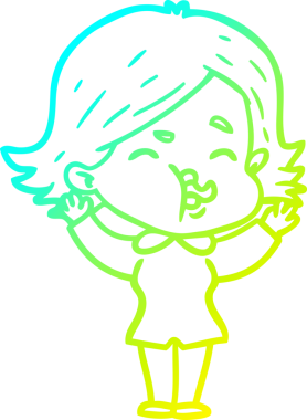 Bir insan tarafından çizilmiş bir karikatür kızı çizimi.