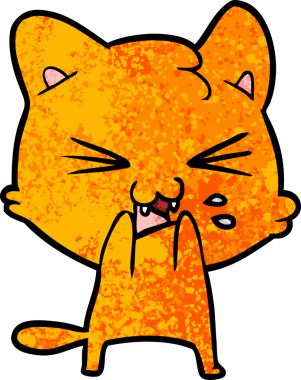 Bir insan tarafından çizilmiş kedi tıslaması.