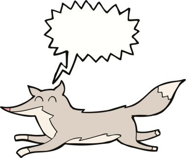 Bir insan tarafından çizilmiş konuşma balonlu bir çizgi film kurdu.