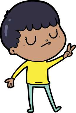 Bir insan tarafından çizilmiş huysuz çocuk çizgi filmi.